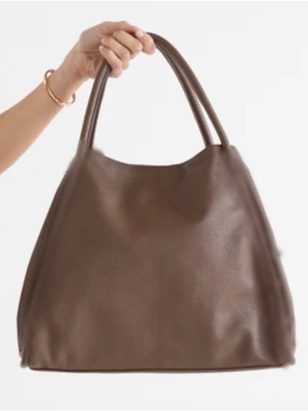 Minimalist Brown Hobo Bag - Women's Everyday Shoulder Leather